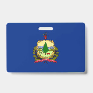 Name Badge with flag of Vermont State, USA ID Badge
