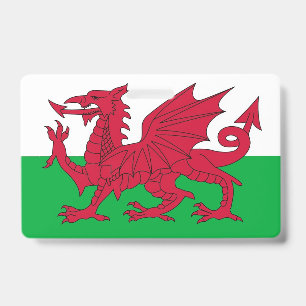 Name Badge with flag of Wales, United Kingdom ID Badge