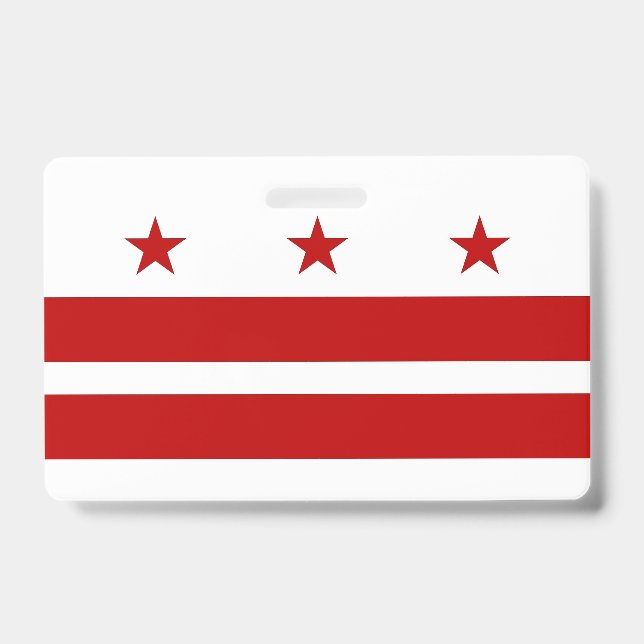 Name Badge with flag of Washington DC, USA ID Badge (Front)