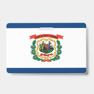 Name Badge with flag of West Virginia State, USA ID Badge