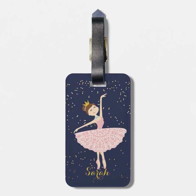 name ballerina luggage tag (Back Vertical)
