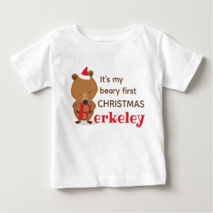 Name Bear 1st Christmas Baby T-Shirt
