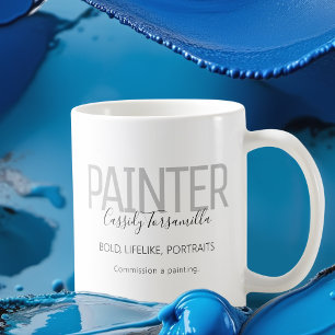Name Black Grey Painter Coffee Mug