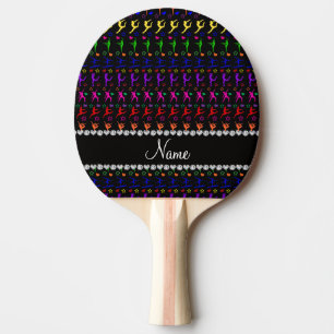 Name black rainbow gymnastics hearts stars ping pong paddle