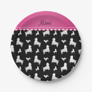 Name black West Highland White Terrier dogs Paper Plate