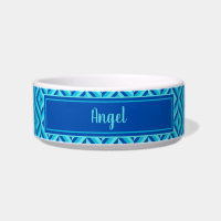 Name Blue Three-Tone Diamond Pattern Pet
