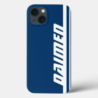 Name blue & white stripe sports ipad case