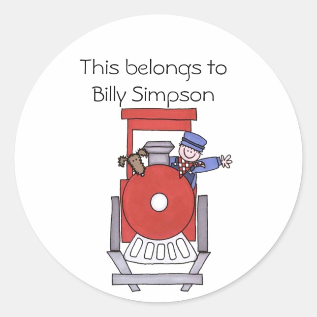 Name book plates classic round sticker (Front)