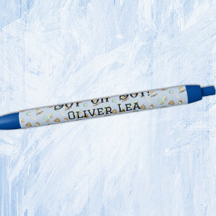 Name, Boy oh Boy, Baby Shower Favours Black Ink Pen