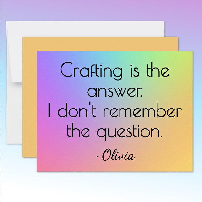 Name, Bright Gradient Rainbow All-Occasion Flat Card (Creator Uploaded)