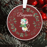 Name Burgundy Cute Mouse Christmas Tree Ornament<br><div class="desc">Personalise this Burgundy Cute Mouse Christmas Tree Decoration by adding the name of a loved one. A great way to celebrate a special memory with a meaningful keepsake.</div>
