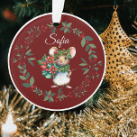 Name Burgundy Sweet Mouse Christmas Tree  Ornament<br><div class="desc">Personalise this Burgundy Cute Mouse Christmas Tree Decoration by adding the Name of a loved one. A great way to celebrate a special memory with a meaningful keepsake.</div>