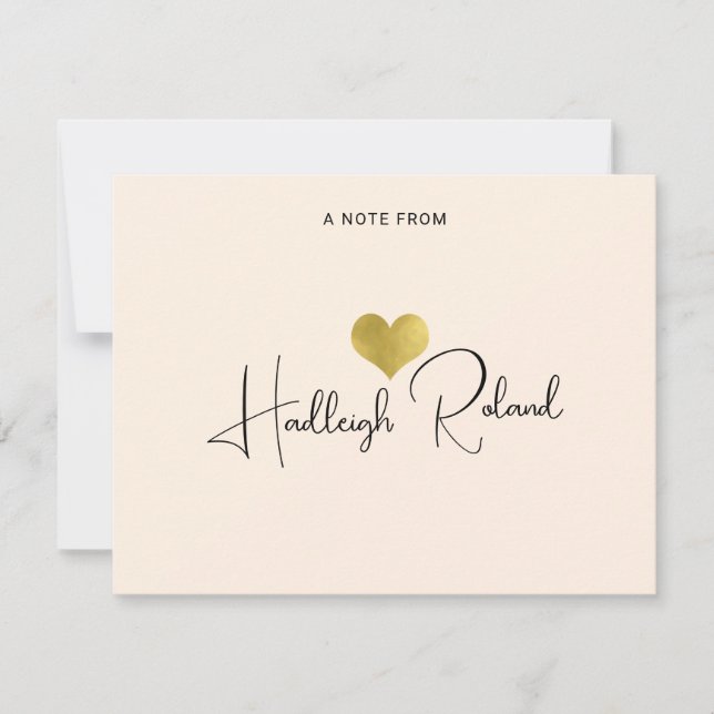 Name Calligraphy Monogram Heart Card (Front)