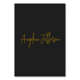 Name Calligraphy Professional Elegant Gold Colour Table Number