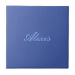 Name Calligraphy Script Plain Simple Blue Tile<br><div class="desc">This product was very good and I love how easy it is for customise design. The design was very simple so I'm very pleased when I create.</div>