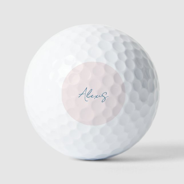 Name Calligraphy Script Plain Simple Pastel Colour Golf Balls (Front)