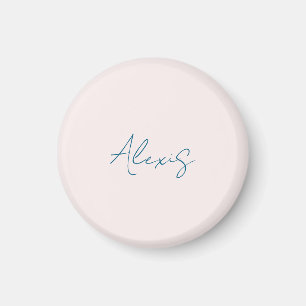 Name Calligraphy Script Plain Simple Pastel Colour Magnet