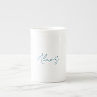 Name Calligraphy Script Plain Simple White Blue
