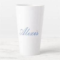 Name Calligraphy Script Plain Simple White Blue