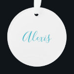 Name Calligraphy Script Plain Simple White Blue Ornament<br><div class="desc">This template can be customized to meet all professional occupations.</div>