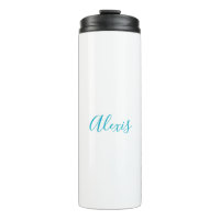 Name Calligraphy Script Plain Simple White Blue