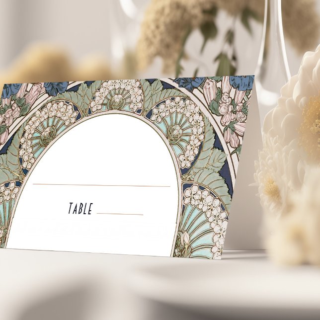 Name Cards Navy Blue Wedding Table Vintage (Creator Uploaded)