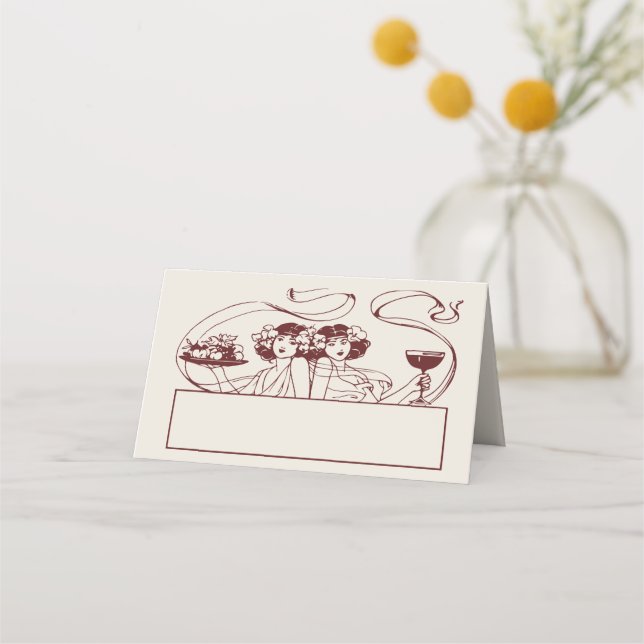 Name Cards Wedding Table Vintage (Front)