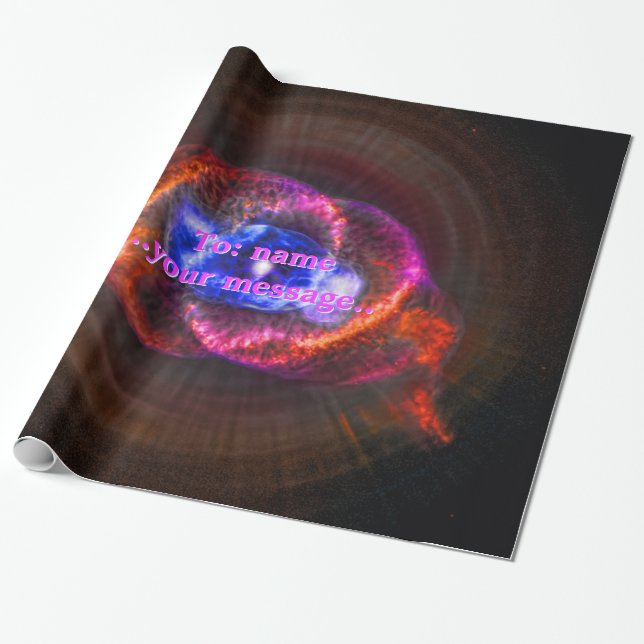 Name, Cats Eye Nebula, Eye of God outer space Wrapping Paper (Unrolled)