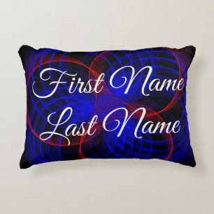 Name Change Triple Blue Accent Geometric Pillow