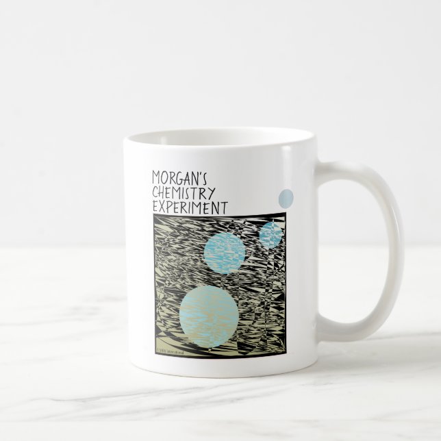 Name Chemistry Experiment Blue Bubbles Black Funny Coffee Mug (Right)