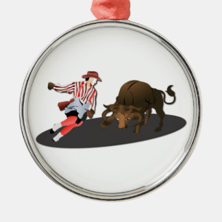 NAME: Clown and Bull 1-No-Text Metal Tree Decoration