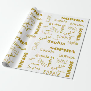 Name Collage Personalised Christmas Wrapping Paper
