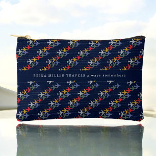 Name Colour Aeroplanes Pattern Travel Accessory Pouch