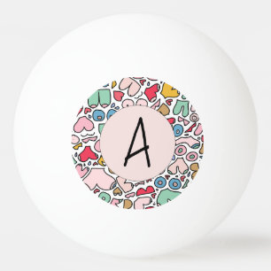 Name colourful breast pattern stone coaster ping pong ball