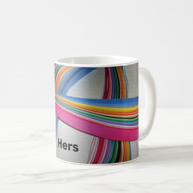 Name, Colourful Quilling Paper 11oz Coffee Mug (Front Right)