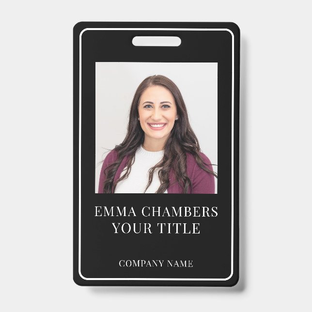 Name & Company Black ID Badge (Front)
