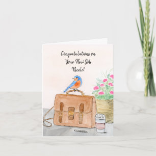 Name Congratulation on Your New Job Bluebird Card
