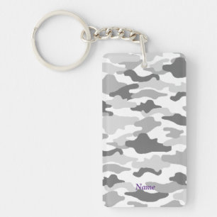 Name Custom Camouflage (White) Key Ring