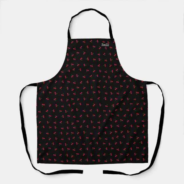 Name Custom Cherry (Black) Apron (Front)