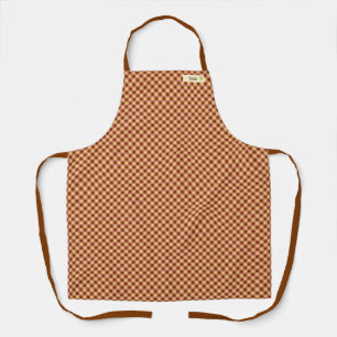 Name Custom Grape & Gingham Check (Brown) Apron