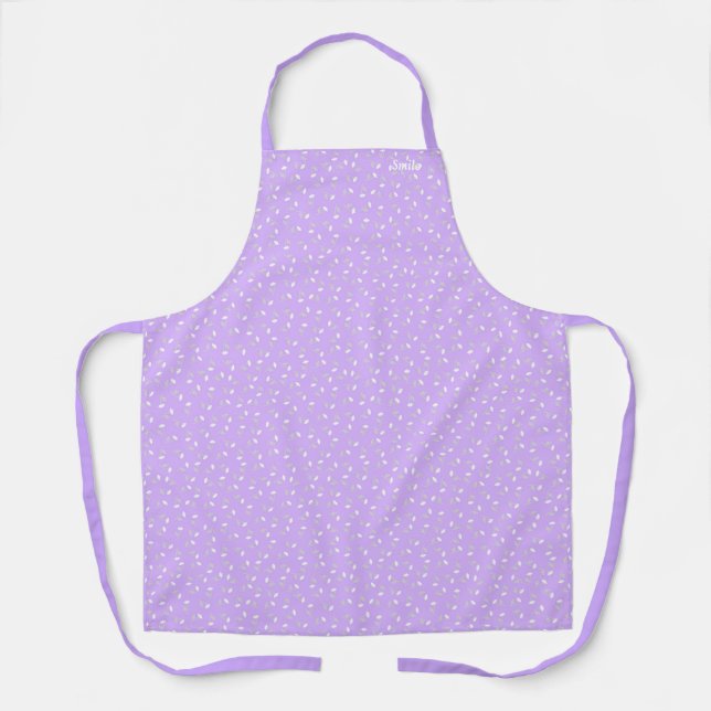 Name Custom Rose (Lavender) apron (Front)