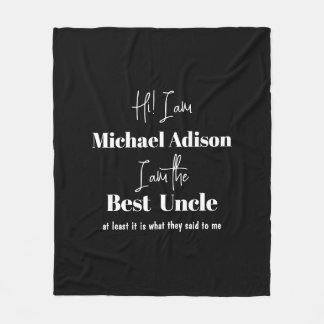 Name custom script special best uncle funny gift fleece blanket