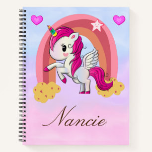 Name Customisation Unicorn Notebook 