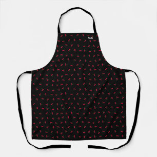 Name Customization Cherry Black Apron