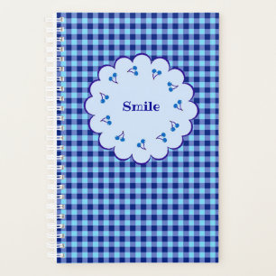 Name Customization Cherry Check Blue Planner