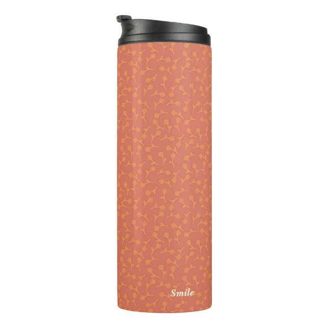Name Customization Evening Make up Terra Cotta Thermal Tumbler (Rotated Right)