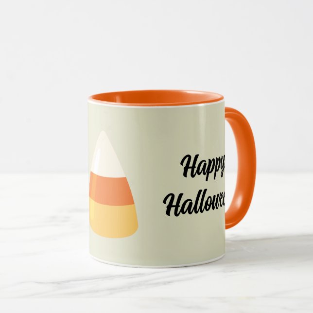  Name, Cute Halloween Candy Corn 11oz Combo Mug (Front Right)
