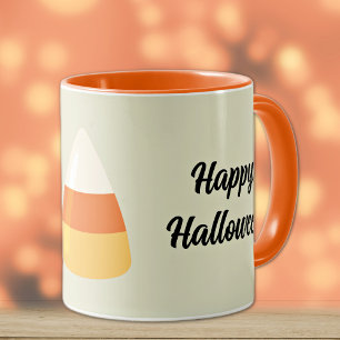 Name, Cute Halloween Candy Corn 11oz Combo Mug