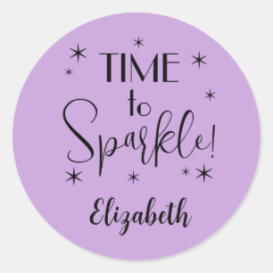 Name    Cute Lavender Time to Sparkle 1.25-in Classic Round Sticker