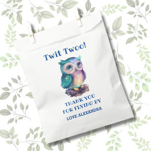 Name Cute Woodland Animal Owl Birthday Thank You Favour Bags